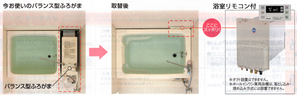 市営住宅 バランス釜 ガス風呂 風呂釜 湯沸かし